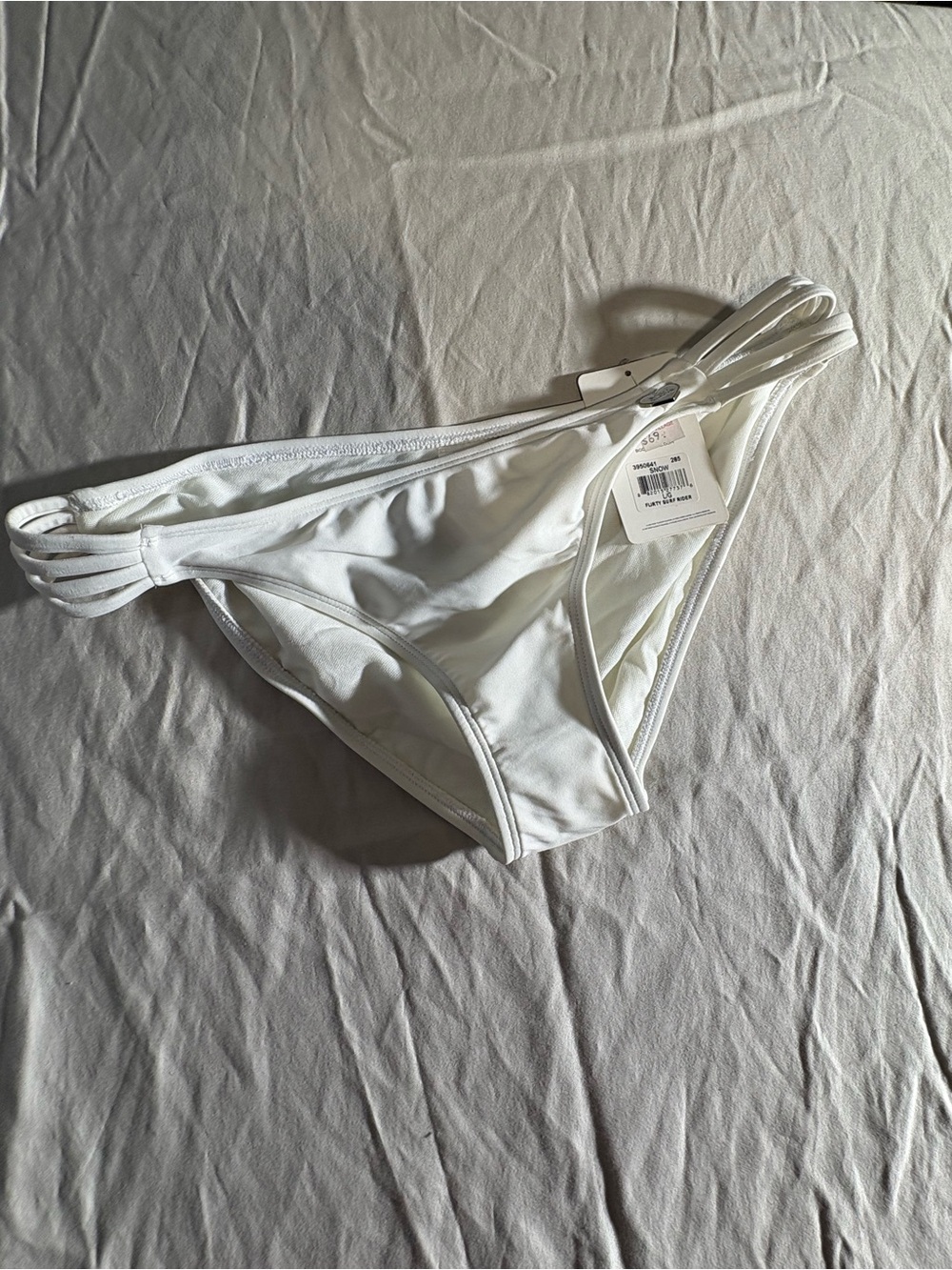 Body Glove White Strappy Bikini Bottom with Heart Logo